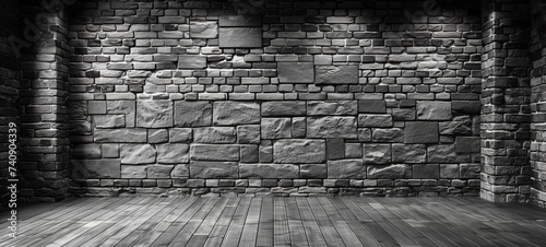brick wall and floor HD 8K wallpaper Stock Photographic Image