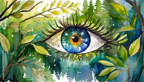 painted eye in the forest - artistic style ver 2