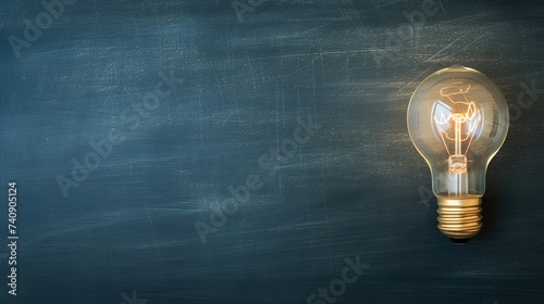 a lightbulb on chalkboard or blackboard, brainstorming idea