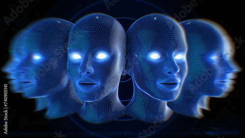 Φωτογραφία Synthetic Wireframe Heads 02
