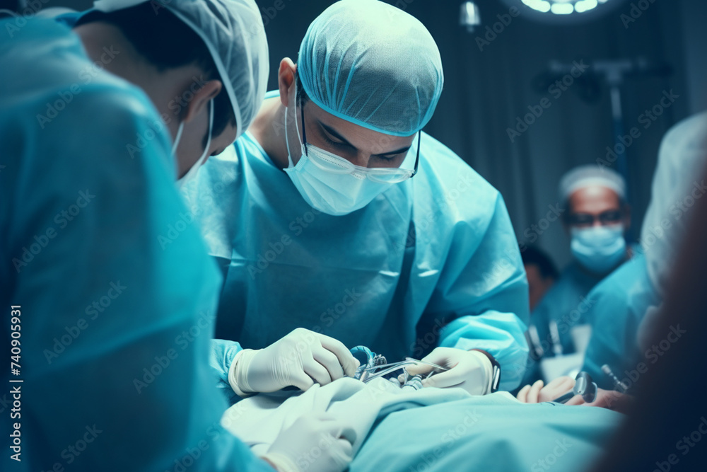 Ophthalmic surgeon performing an eye surgery at the hospital 