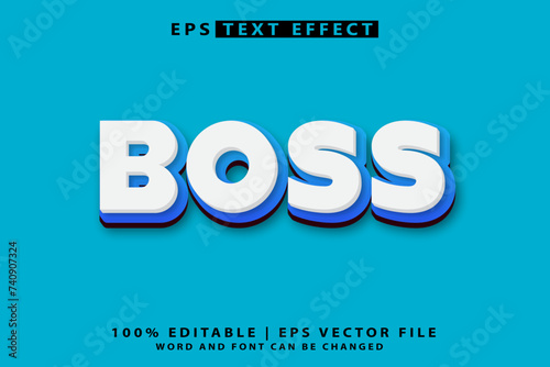 boss editable text effect vector