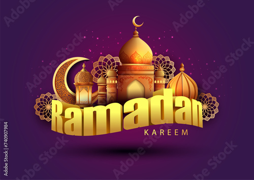 Eid mubarak and ramadan kareem islamic greeting card , poster, banner design, abstract vector illustration design