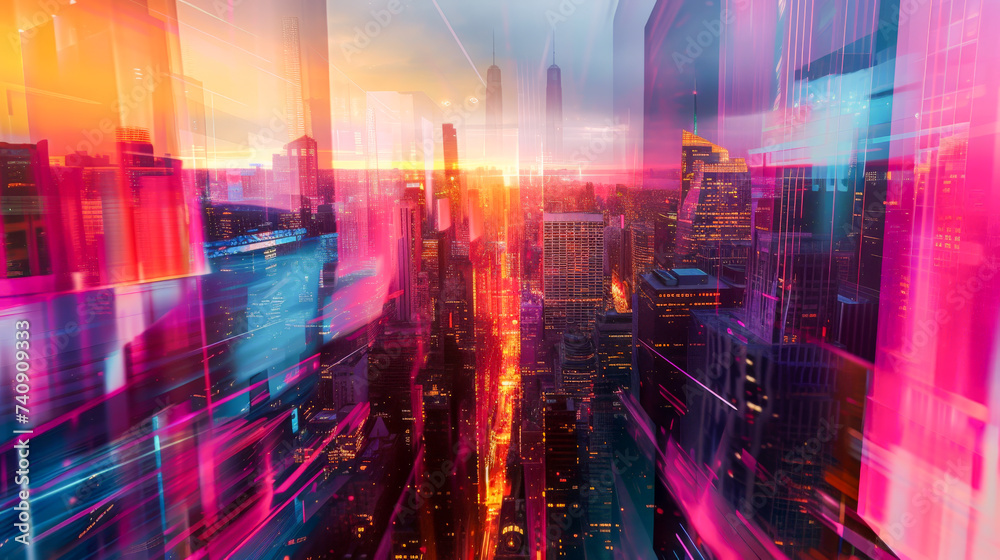 Obraz premium abstract background city life, colorful wallpaper
