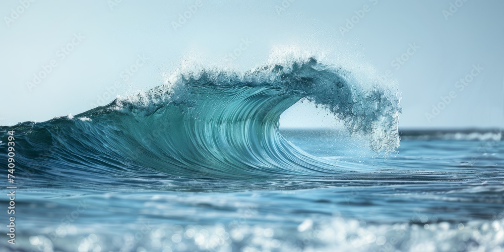 Fototapeta premium Abstract blue ocean waves