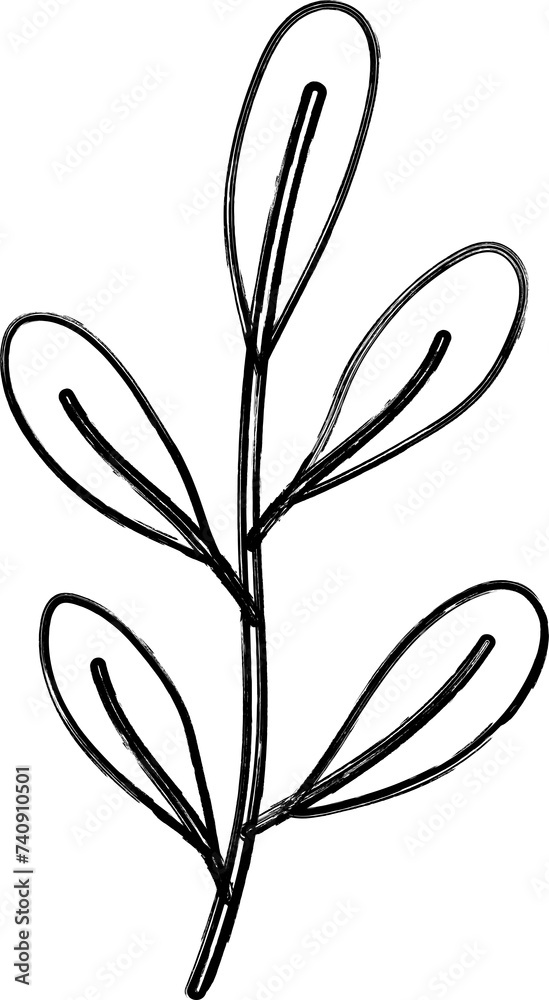 Plant leaves tree doodle decoration design. Plant leaves tree doodle decoration design.
