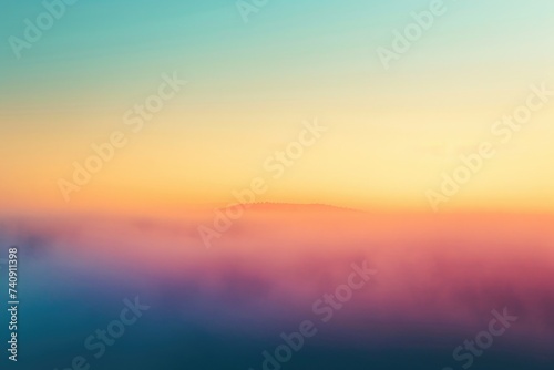 This photo showcases the mesmerizing sight of the sky and clouds as seen from the window of an airplane  Gradient abstract sunrise with misty fog  AI Generated