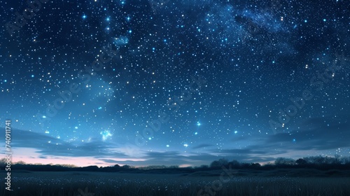 An enchanting night sky texture background, featuring a blanket of stars over a tranquil landscape, evoking wonder and the vastness of the universe.