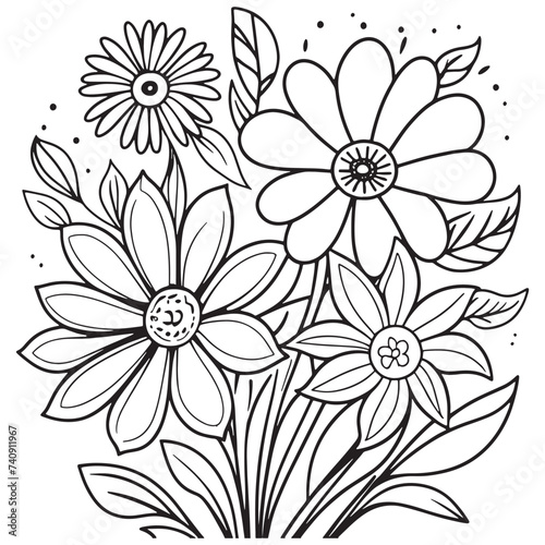 Wallpaper Mural Luxury floral outline drawing coloring book pages line art sketch
 Torontodigital.ca
