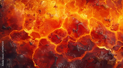 Bubbling lava texture with vibrant orange and red hues