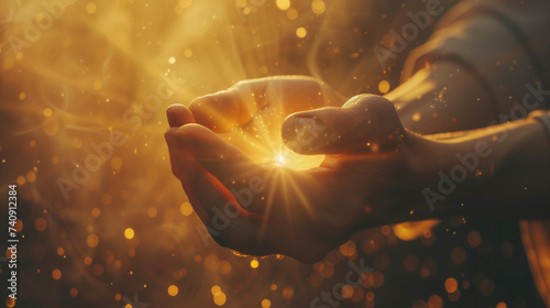 Human hands open palm up worship Eucharist Therapy Bless God Helping Repent Catholic Easter Lent Mind Pray Christian concept background
