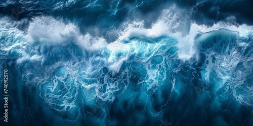 Abstract blue ocean waves