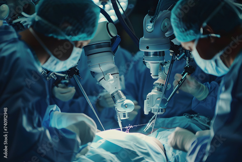 Technology in Medicine - robotic arms in surgery © anaumenko