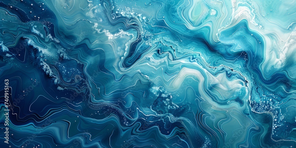 Abstract blue ocean waves