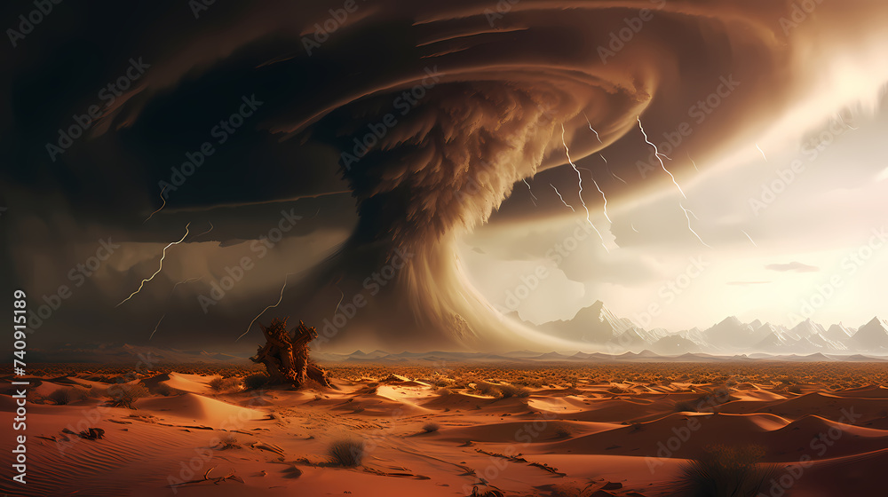 Fototapeta premium Tornado background, natural disaster concept