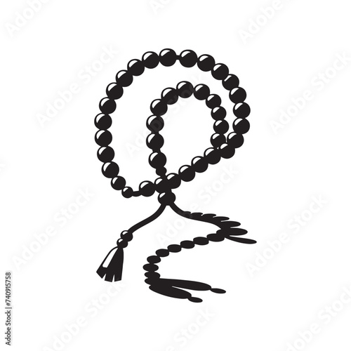 Elegant Prayer Beads Silhouette Collection - Crafting Inspirational Designs for Ramadan Prayer Beads Vector
