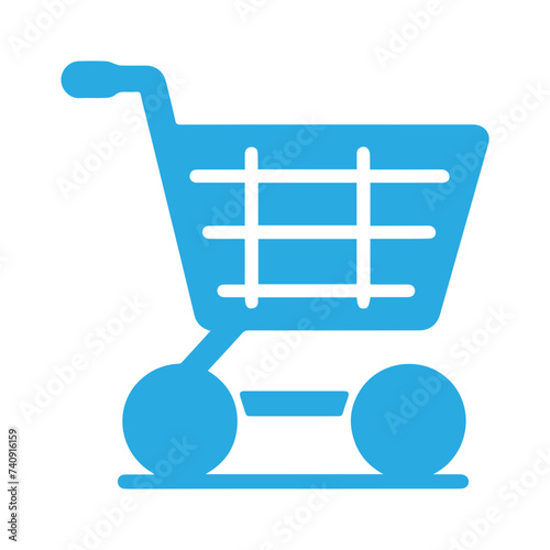 Shopping cart vector icon flat design. 