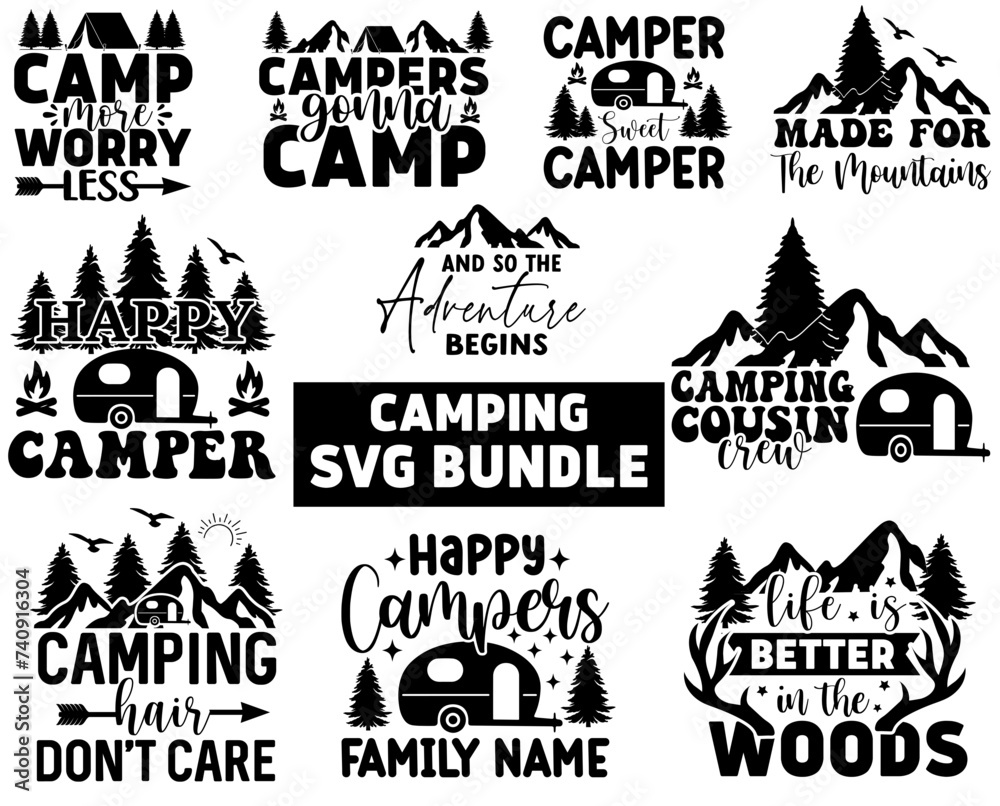 Camping Design bundle,Happy Camper Svg,Camping Svg,Adventure Svg,Hiking Svg,Camp Saying,Camp Life Svg,Svg Cut Files, Png,Mountain T-shirt,Instant Download