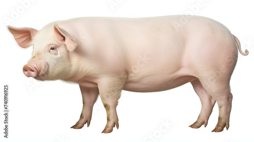 Pig on white background