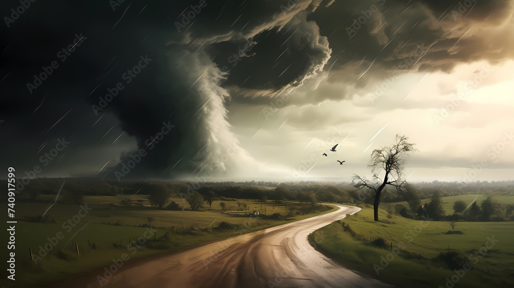 Tornado background, natural disaster concept Tornado background, natural disaster concept