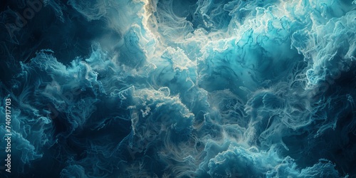 Abstract blue ocean waves photo