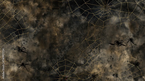 Grunge Cobweb spooky background. © Maria designs
