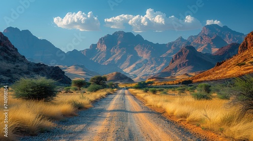 close up of a washboard gravel road in Namibia, generate AI photo