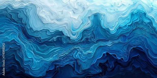 Abstract blue ocean waves