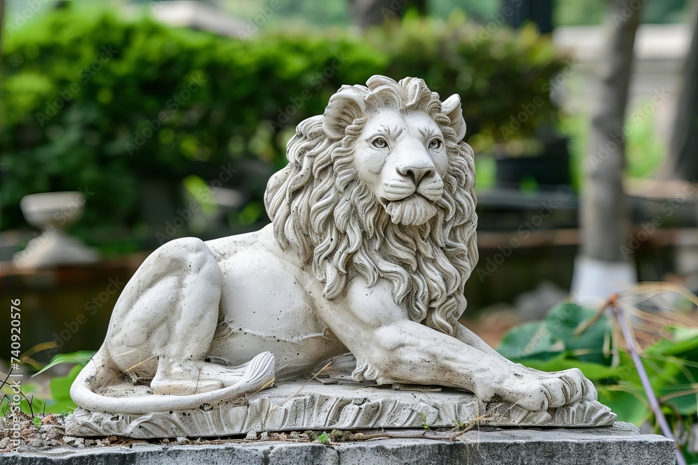 Regal lion seated majestically Symbolizing power and nobility in a natural setting Regal lion seated majestically Symbolizing power and nobility in a natural setting