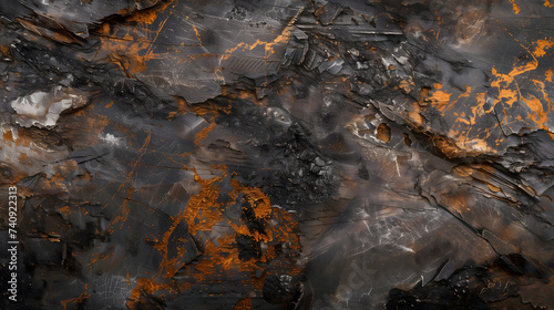 A textured background in deep dark tones that intertwines between rough and crushed elements