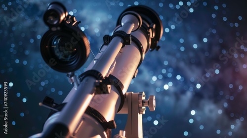 Telescope Gazing into the Starry Cosmos, Precision Instrument for Celestial Exploration