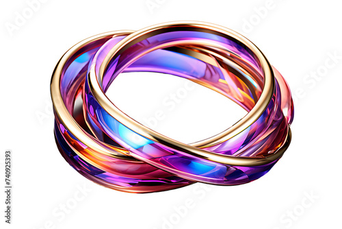Bright Holographic Ribbon Ring 