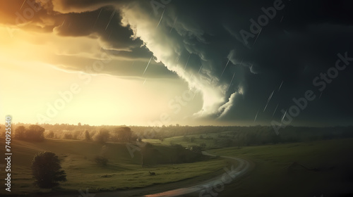 Powerful tornado, catastrophic natural phenomenon © jiejie