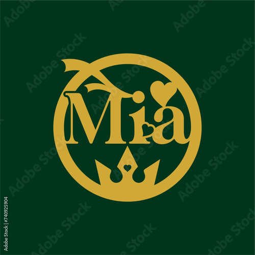 Mia Names Necklace Bracelet Chain Personalized Gift Gold Silver Jewelry Anniversary Birthday Christmas for Wife Girlfriend Daughter 