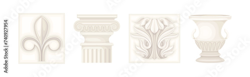 Antique Classic Object and Decorative Element Vector Set