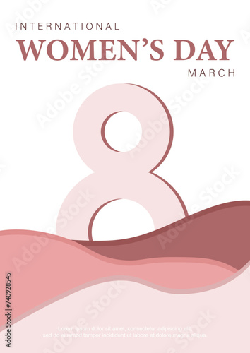 Poster or banner with Women's day. 8 March. Special offer discount. Background for 8 march. Happy Women's day header or voucher template.