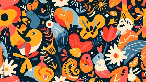 whimsical and playful seamless pattern © Sagar