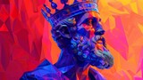 Stylized Portrait of King Solomon: Renowned for Wisdom, Israel's Monarch, Jerusalem's Temple Builder, and Biblical Wealth
