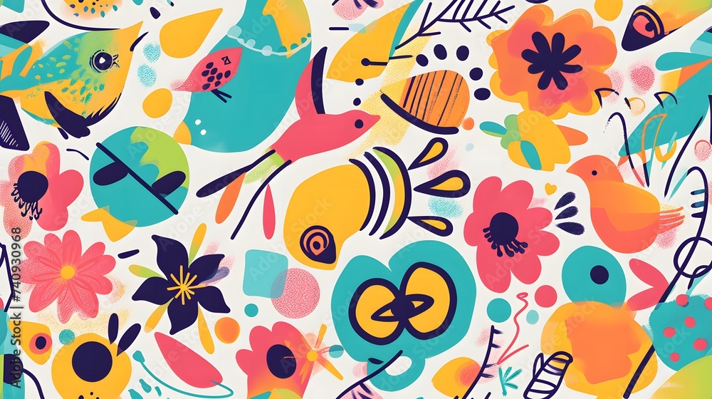 whimsical and playful seamless pattern whimsical and playful seamless pattern
