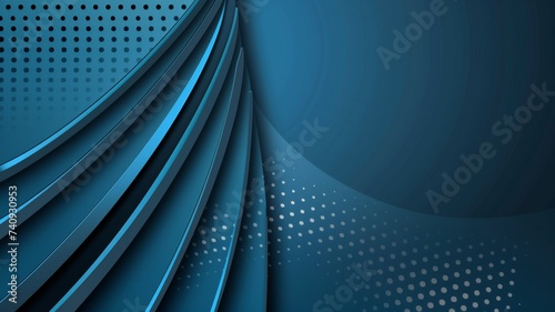 blue background with modern line stripes decoration. Geometric shape paper cut layer element design template for brochure, business, banner, flyer, card and cover.