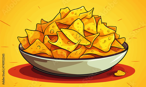 nachos chips vector flat minimalistic isolated vector style illustration
