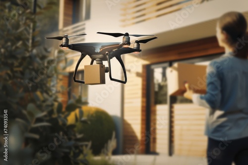 Smart package Drone Delivery drone transport infrastructure. Box shipping bvlos parcel domestic freight transportation. Logistic tech tech specifications mobility high value freight