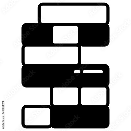 Jenga glyph and line vector illustration