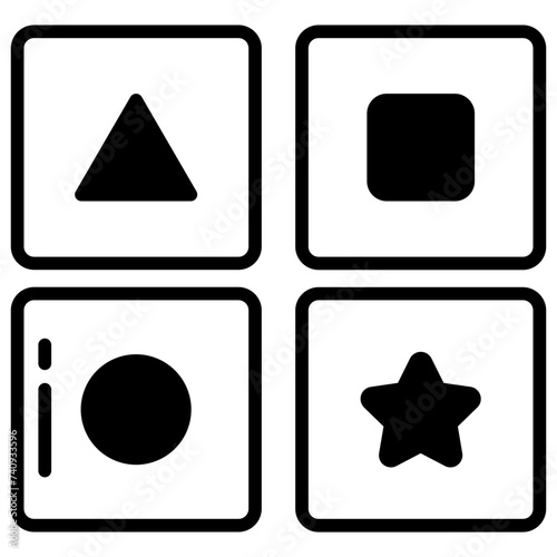 Memory game glyph and line vector illustration