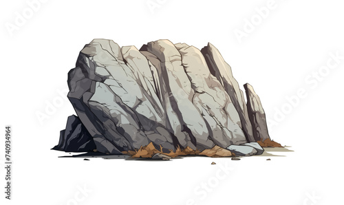 Large rock isolated vector style on isolated background illustration