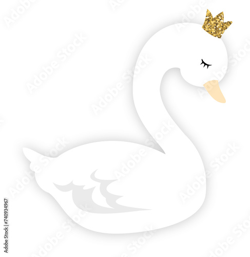 Fototapeta Naklejka Na Ścianę i Meble -  Cute princess swan