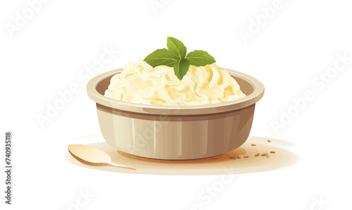 Rice pudding vector flat minimalistic isolated illustration