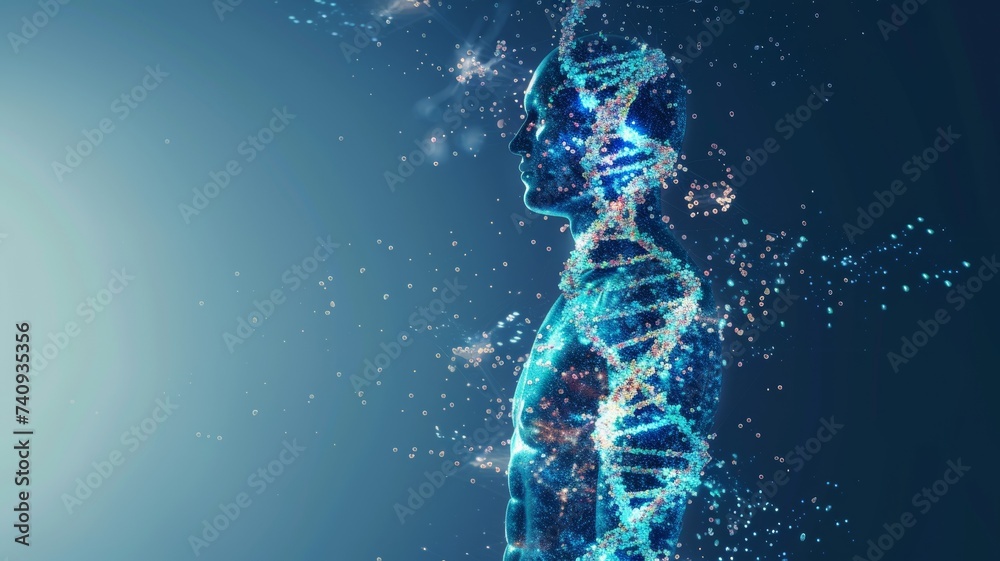 Abstract model of man of DNA molecule Abstract model of man of DNA molecule