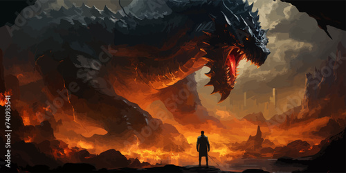 fantasy scenery of a giant whale flying above city against sunset sky, digital art style, illustration painting