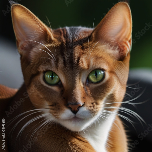 The Abyssinian cat poses for a photo